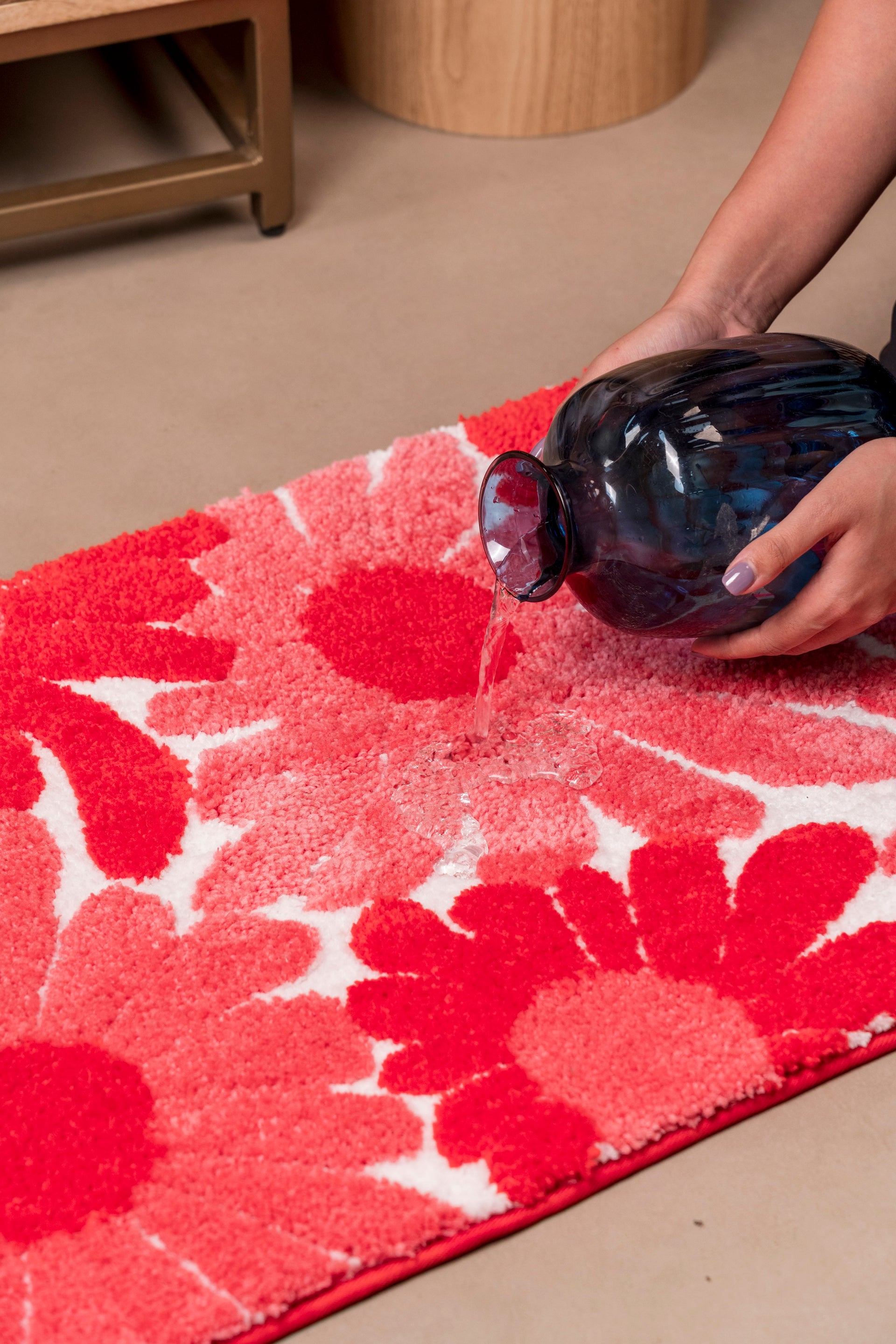 The Sol | Floral TPR Backing Bath Mat