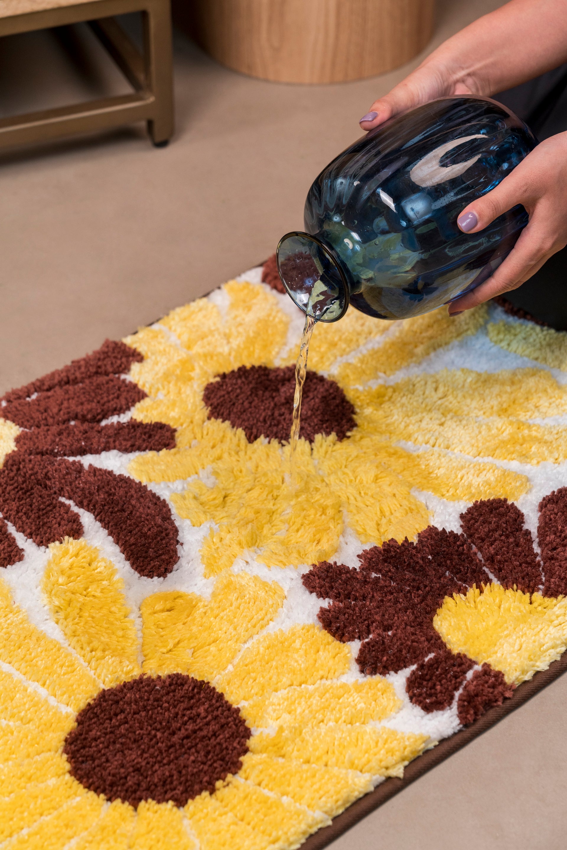 The Sol | Floral TPR Backing Bath Mat