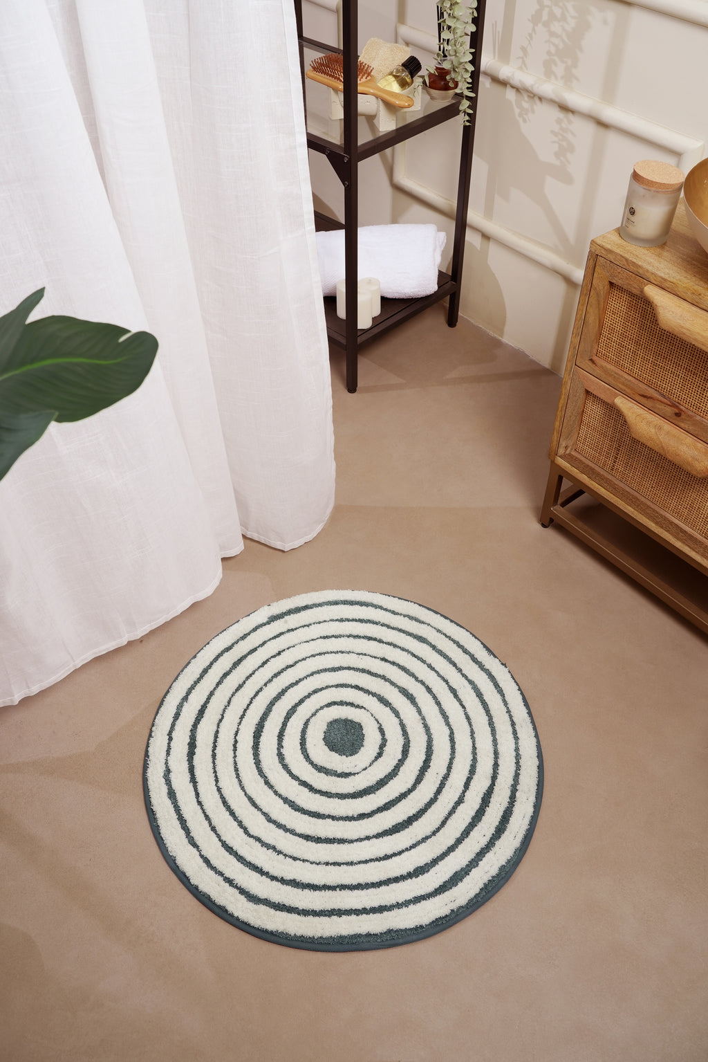 Ripple Luxe Spiral | Round Bath Mat
