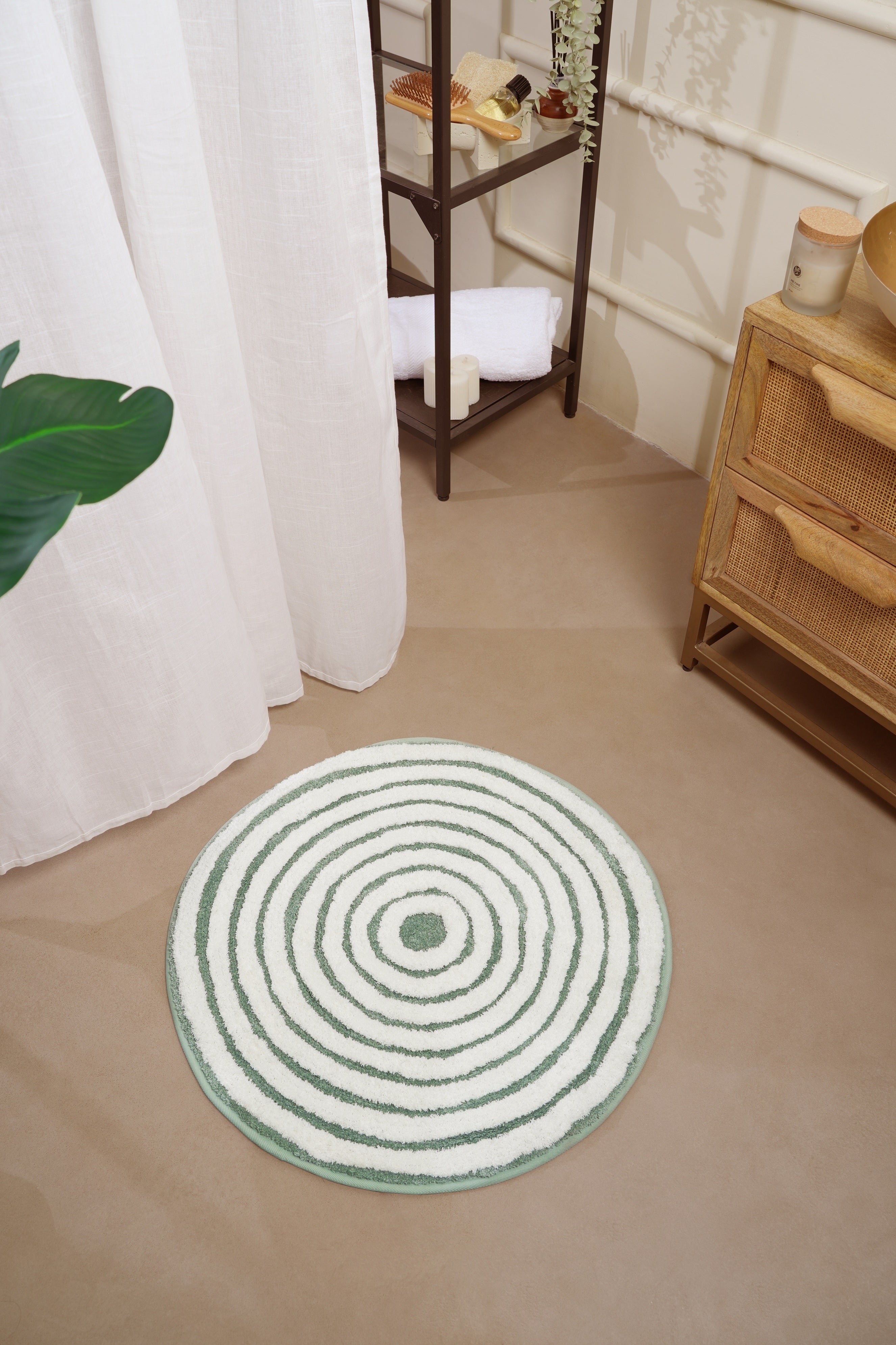 Ripple Luxe Spiral | Round Bath Mat
