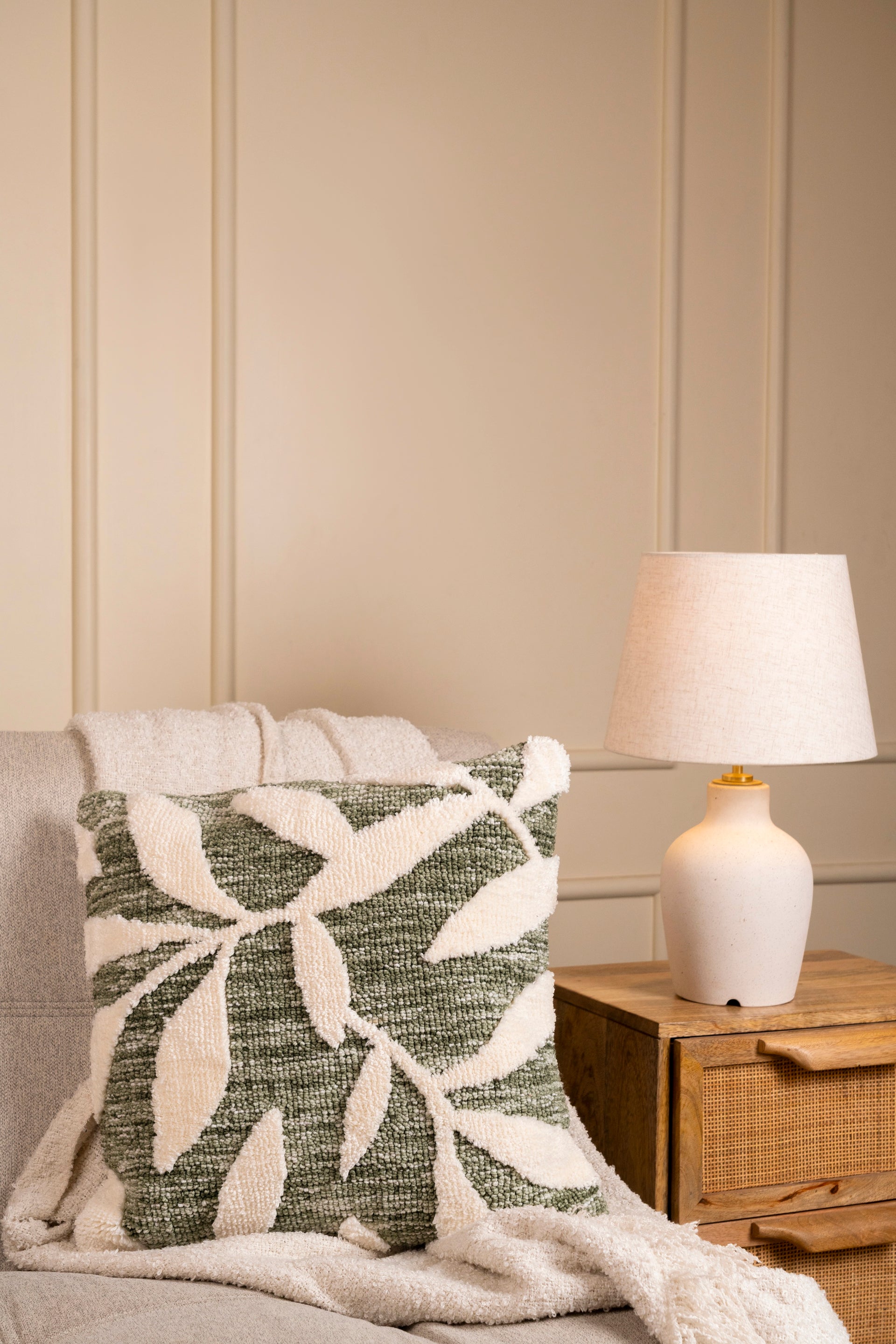 The Folia | Knitted Leaf Cushion | Pack of 2