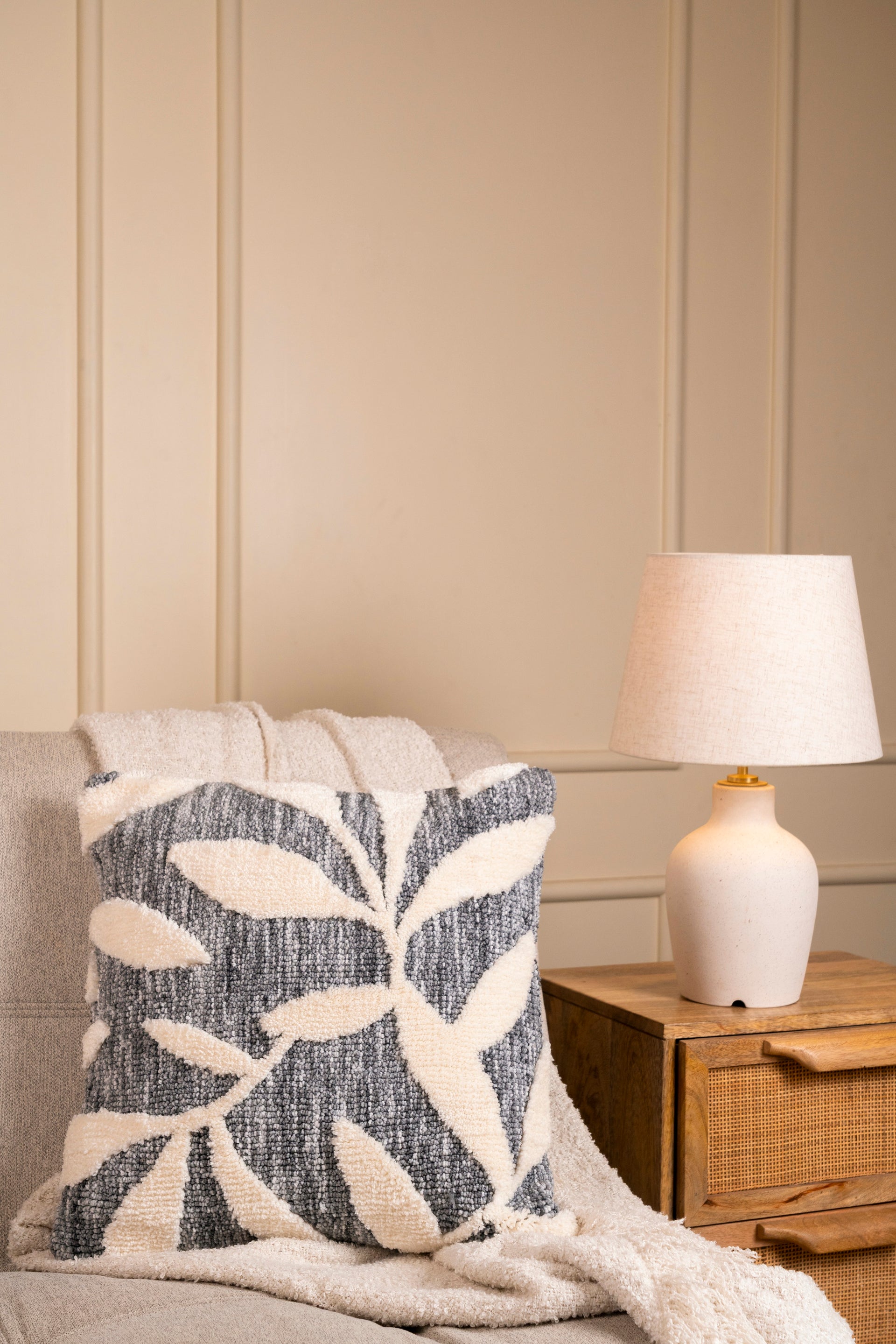 The Folia | Knitted Leaf Cushion | Pack of 2