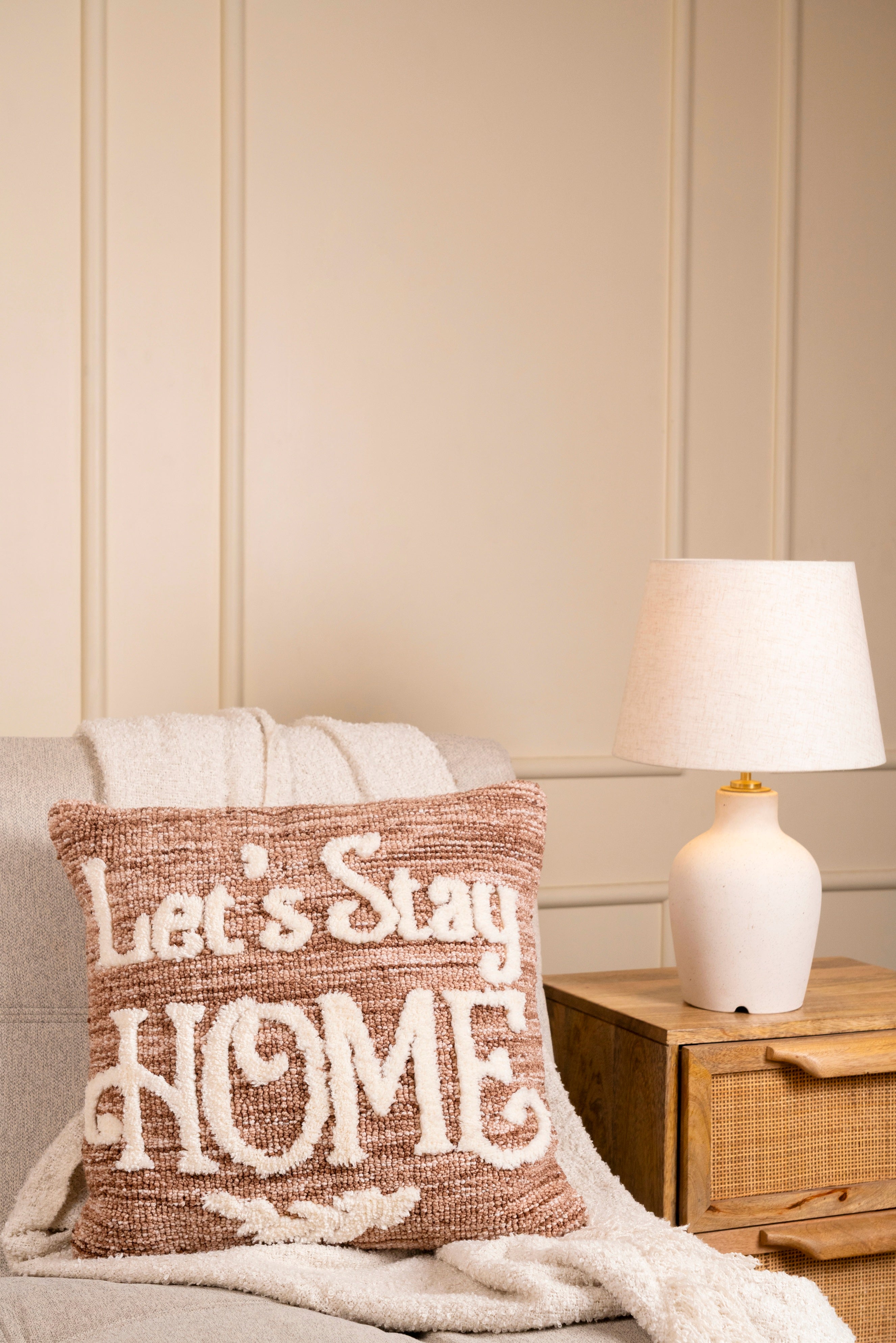 The Hearth | Let’s Stay Home Plush Cushion | Pack of 2