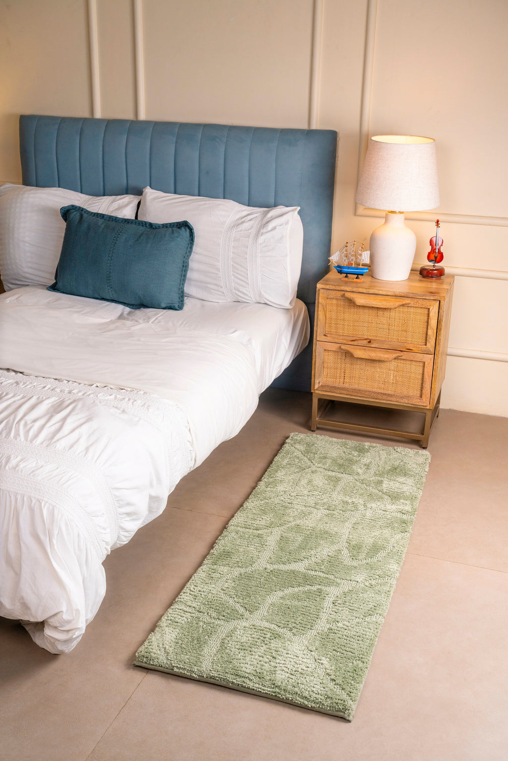 The Verde | Foam Padded  Jacquard Bedside Runner