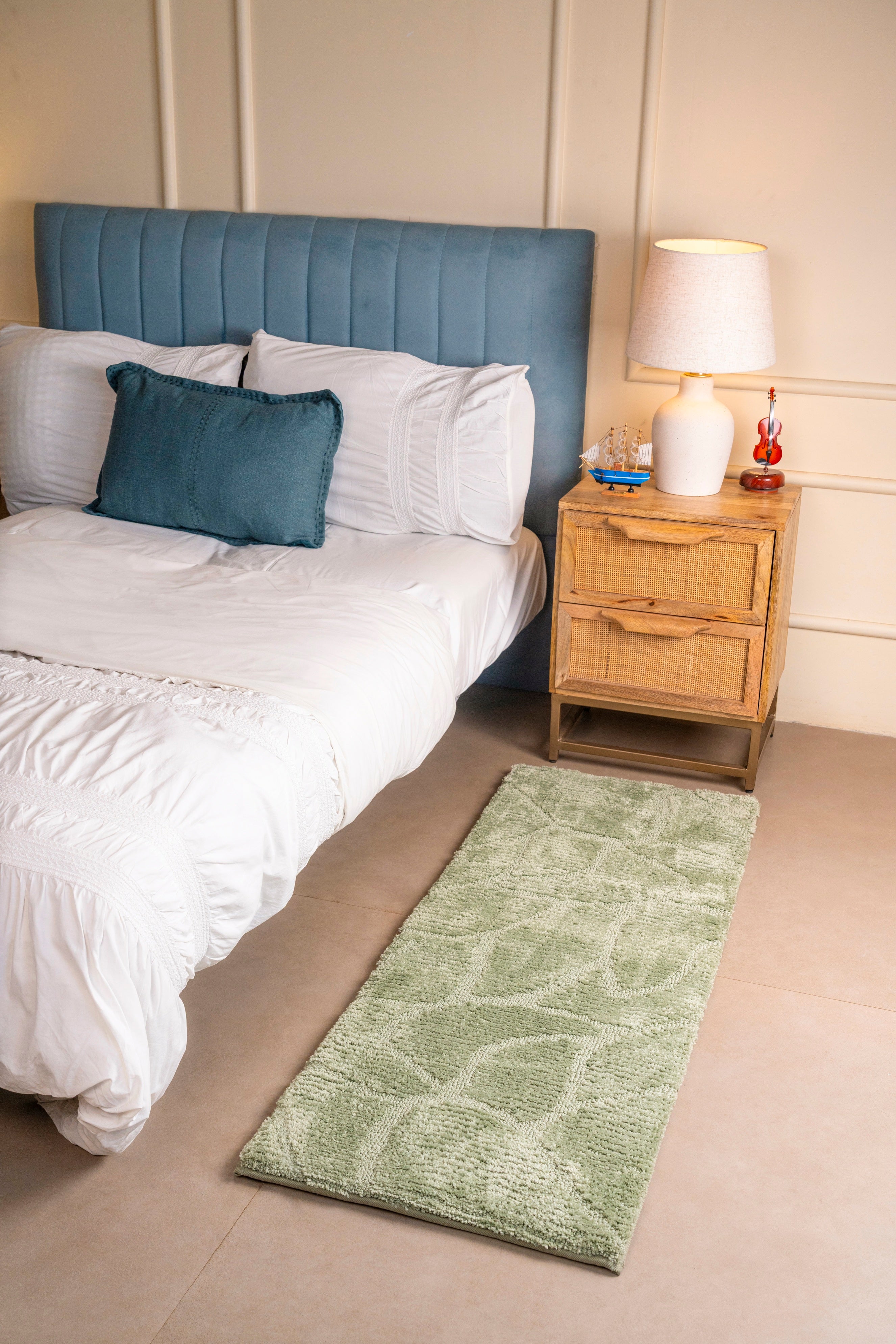 The Verde | Foam Padded  Jacquard Bedside Runner