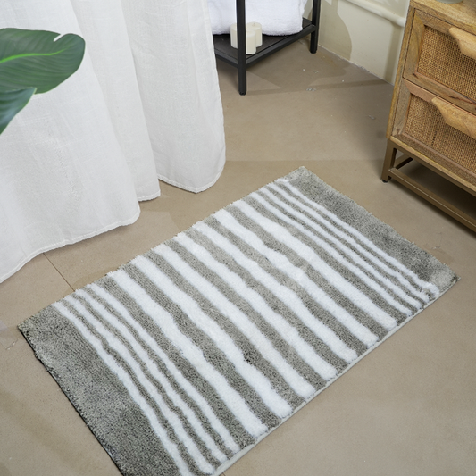 The Low Tide | Striped Microfiber Bath Mat