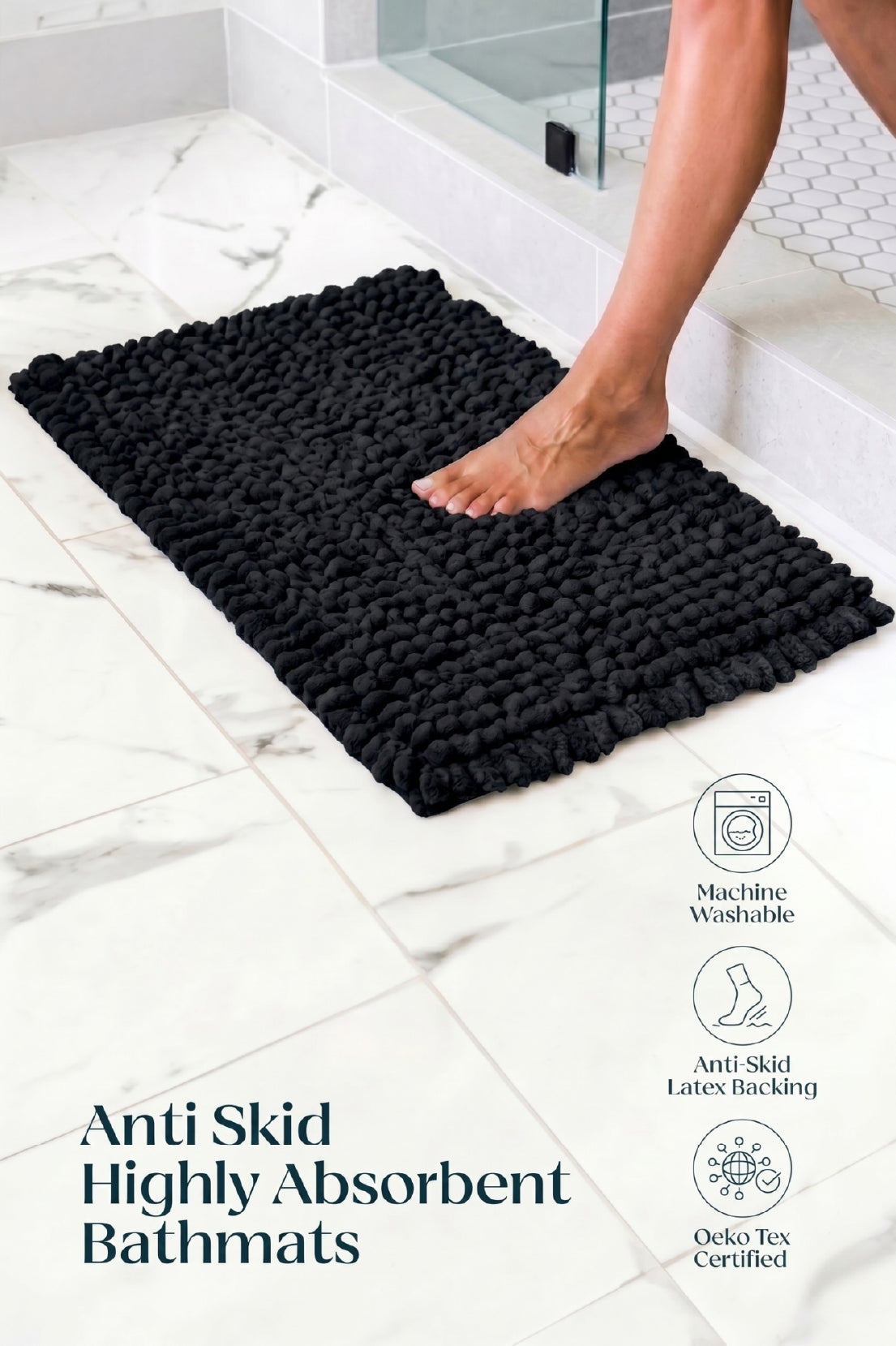 The Bubble Touch | Latex Backing Bath Mat
