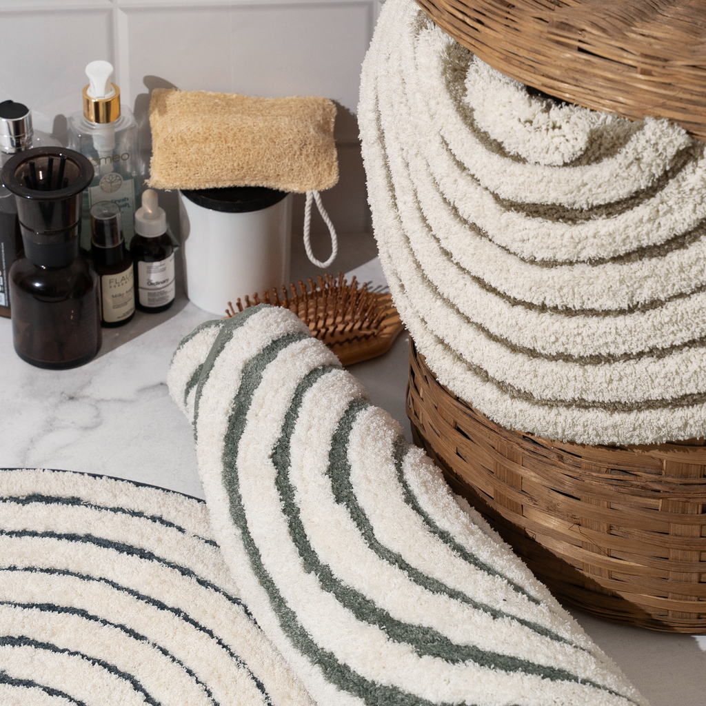 Ripple Luxe Spiral | Round Bath Mat